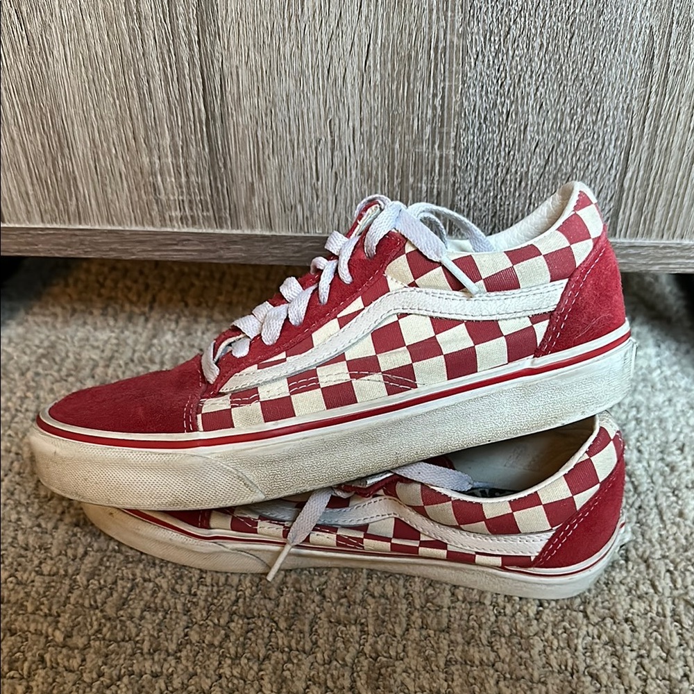 Red and White Checkered Sneakers